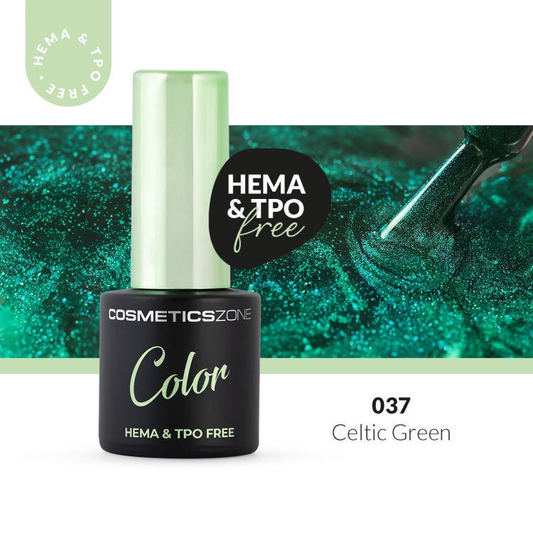 Lakier-hybrydowy-hipoalergiczny-butelkowa-zielen-z-drobinkami-7ml---Celtic-Green-037-bez-HEMA-i-bez-TPO.webp