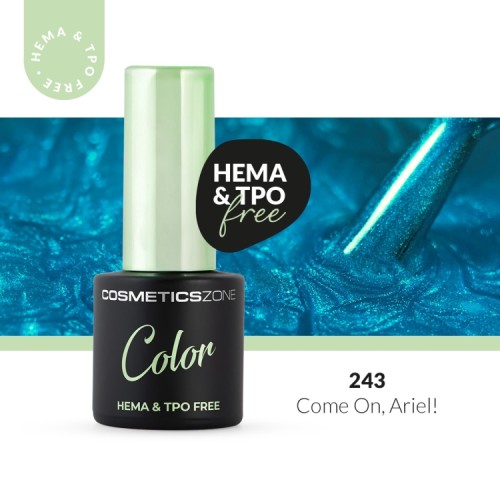 Lakier-hybrydowy-hipoalergiczny-turkusowy-perlowy-7ml---Come-On,-Ariel-243-bez-HEMA-i-bez-TPO.webp