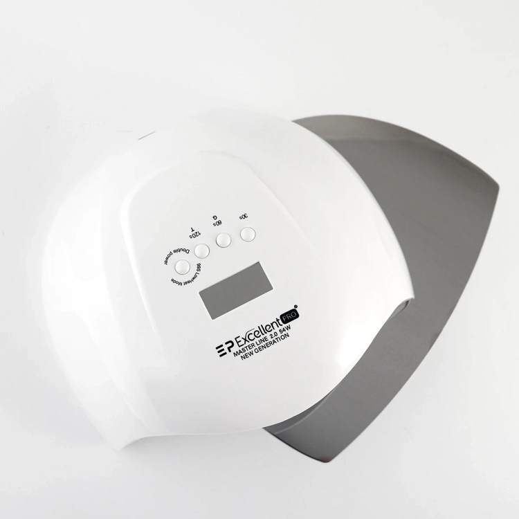 Lampa do hybrydy i żelu LED 54W Excellent PRO widok z góry z lustrzaną podstawką