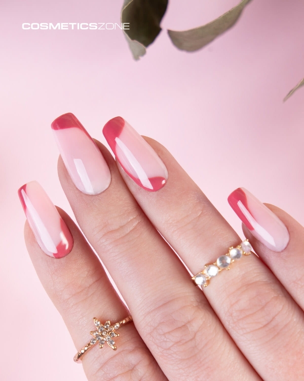 Stylizacja paznokci i french manicure wykonany żelem budującym Cosmetics Zone TiXi Lollipop Pink
