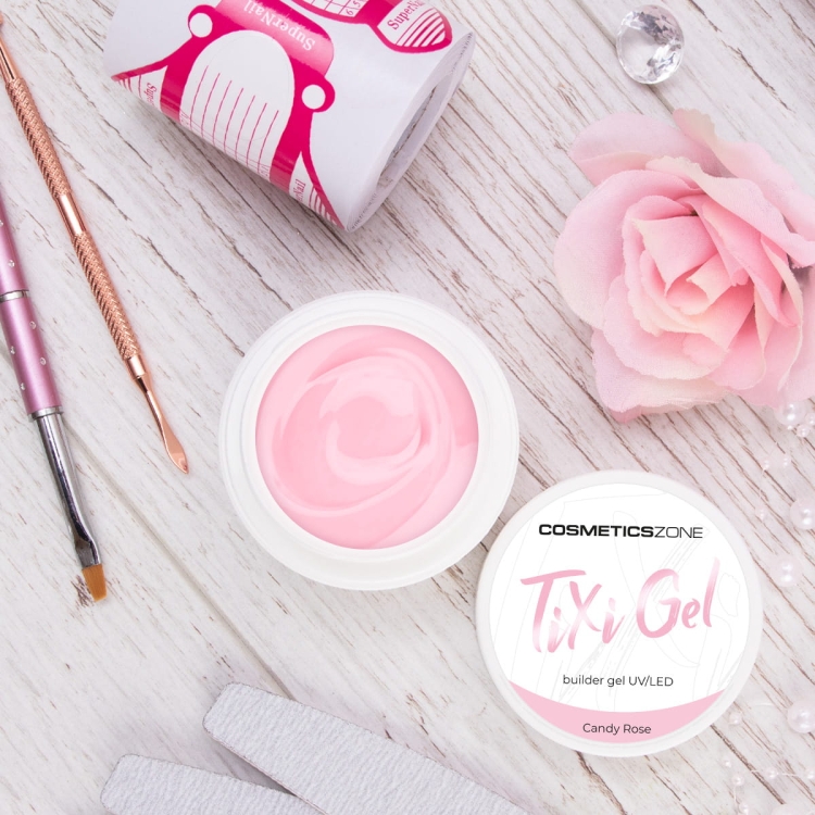 Manicure french z wykorzystaniem mlecznoróżowego żelu budującego Ice Jelly Pink Mask