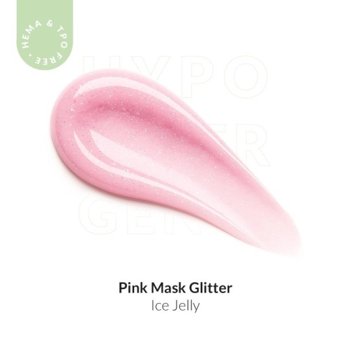 Mlecznoróżowy żel o konsystencji galaretki z brokatem ICE JELLY Pink Mask Glitter – próbka koloru