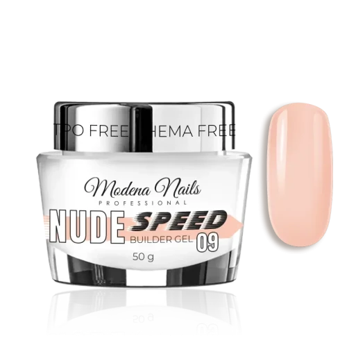 Żel budujący do paznokci Nude Speed Builder Gel 09 50g Modena Nails bez HEMA i TPO ze wzornikiem koloru