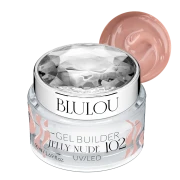 Żel budujący galaretka BluLou Jelly Builder Gel Nude 102 50ml HEMA Free ze wzornikiem koloru