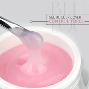 Różowy żel budujący BluLou Gel Builder Cover Control Three 50ml ze wzornikiem koloru