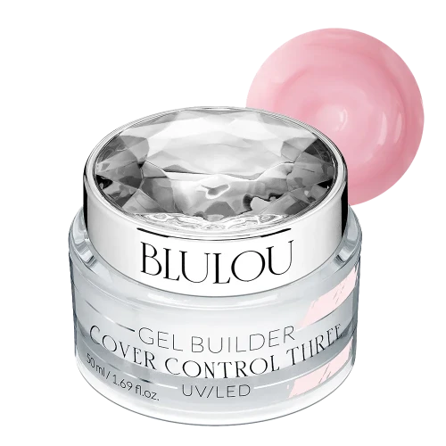Konsystencja różowego żelu budującego BluLou Gel Builder Cover Control Three na pędzelku