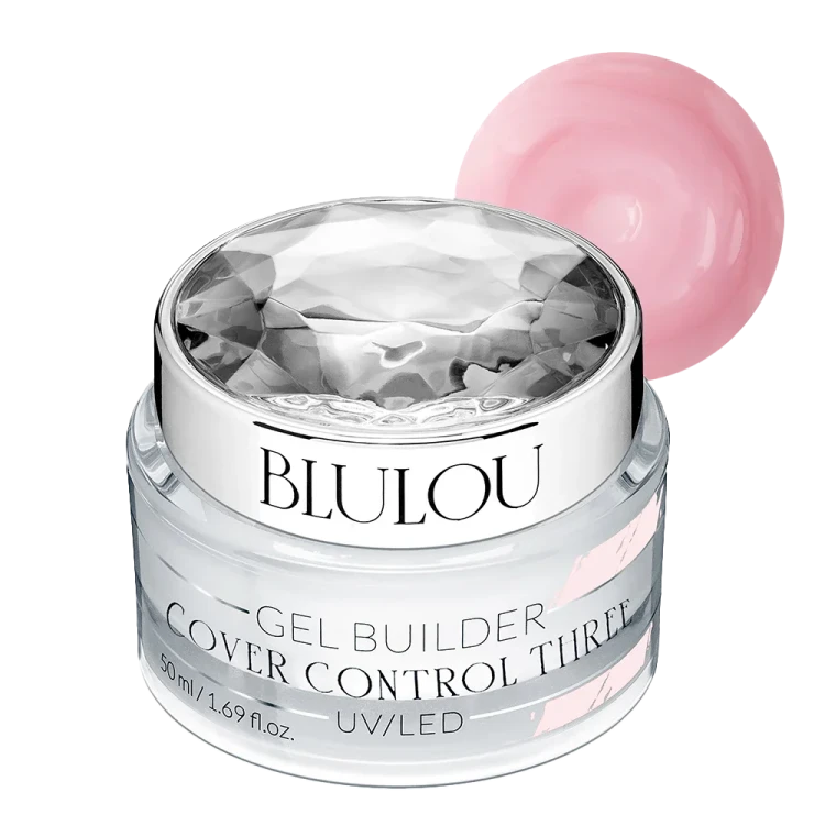 Konsystencja różowego żelu budującego BluLou Gel Builder Cover Control Three na pędzelku
