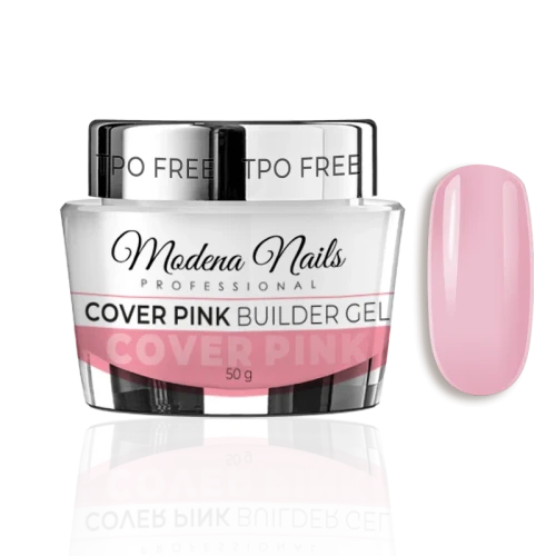 Różowy żel budujący Modena Nails Cover Pink Builder Gel 30g ze wzornikiem koloru