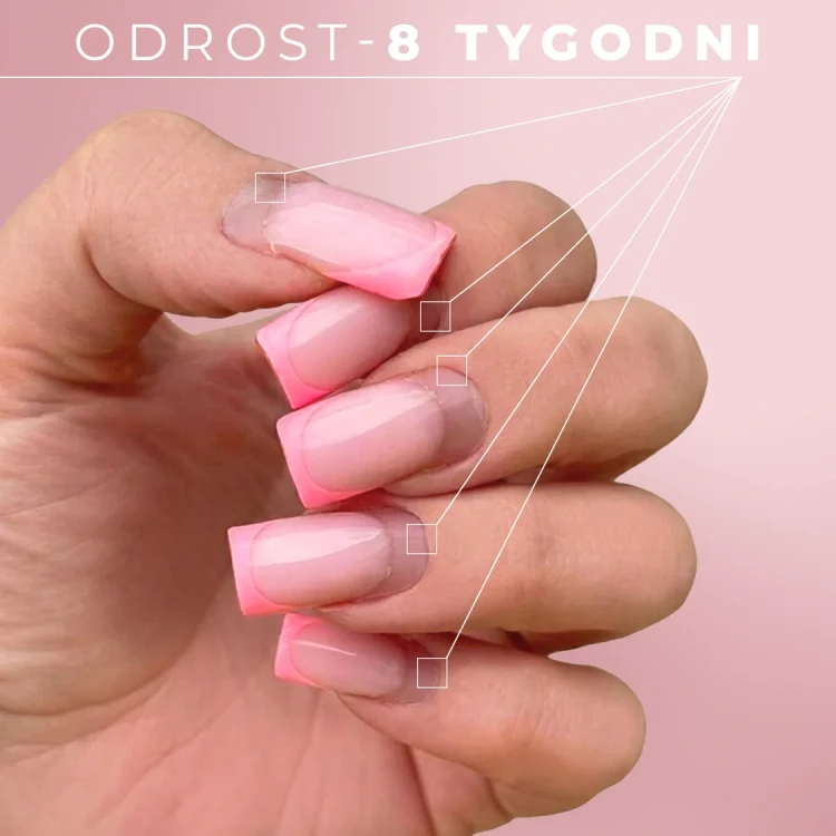 Mleczna baza hybrydowa pod manicure French – elegancka stylizacja paznokci Modena Nails