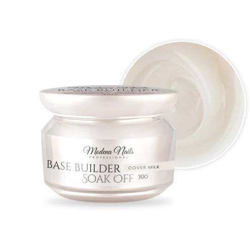 Mleczna baza budująca w słoiczku Modena Nails Base Builder Soak Off Cover Milk 30g do przedłużania paznokci