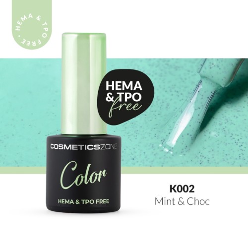 Lakier-hybrydowy-hipo-mietowy-z-czarnymi-drobinkami-K002---MintChoc-bez-HEMA-i-bez-TPO.webp